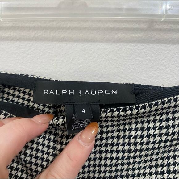 Ralph Lauren Black Label Wool Houndstooth Stretch Pants Dress Trouser Sz 4 - Picture 5 of 12